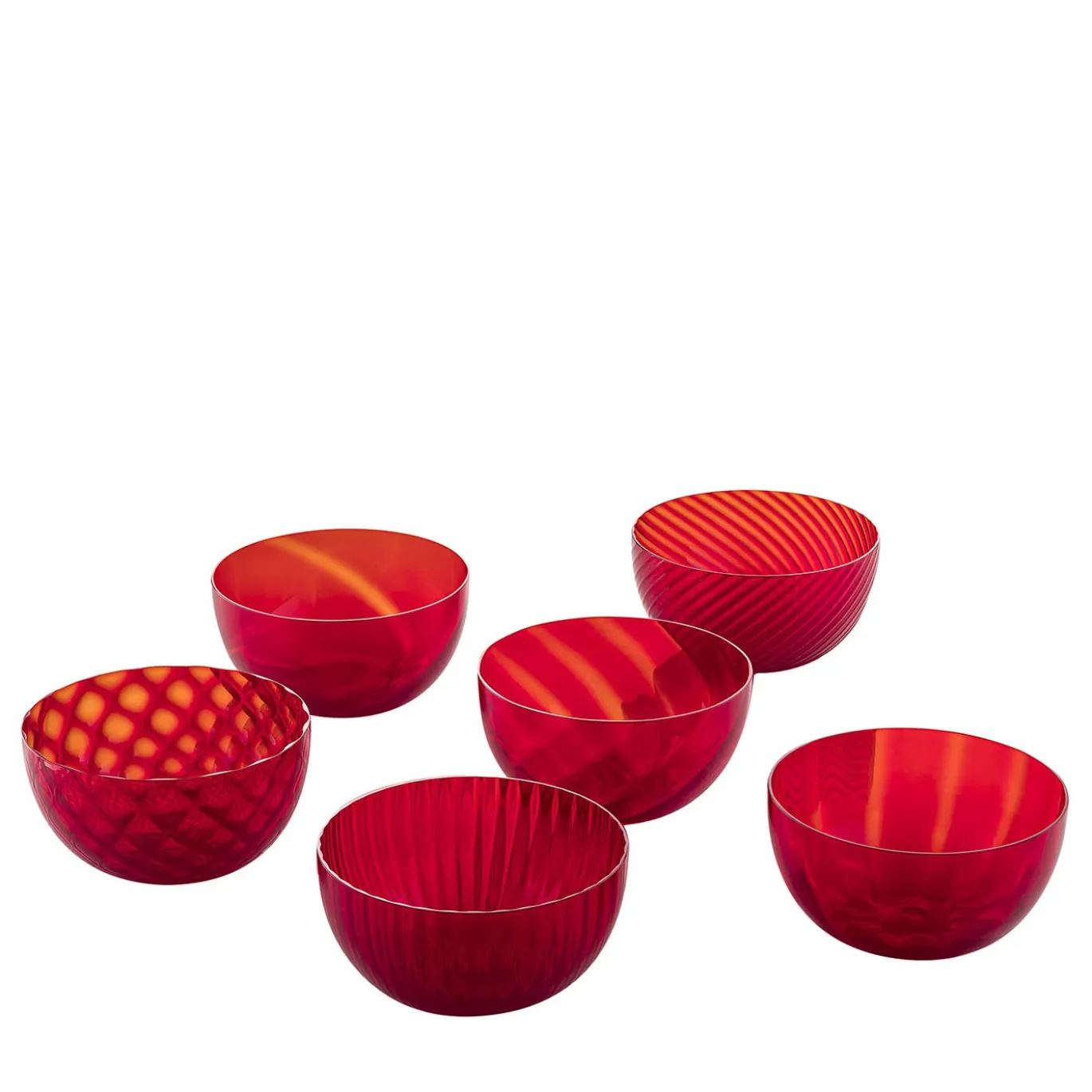 Idra Red Set di 6 ciotole assortite