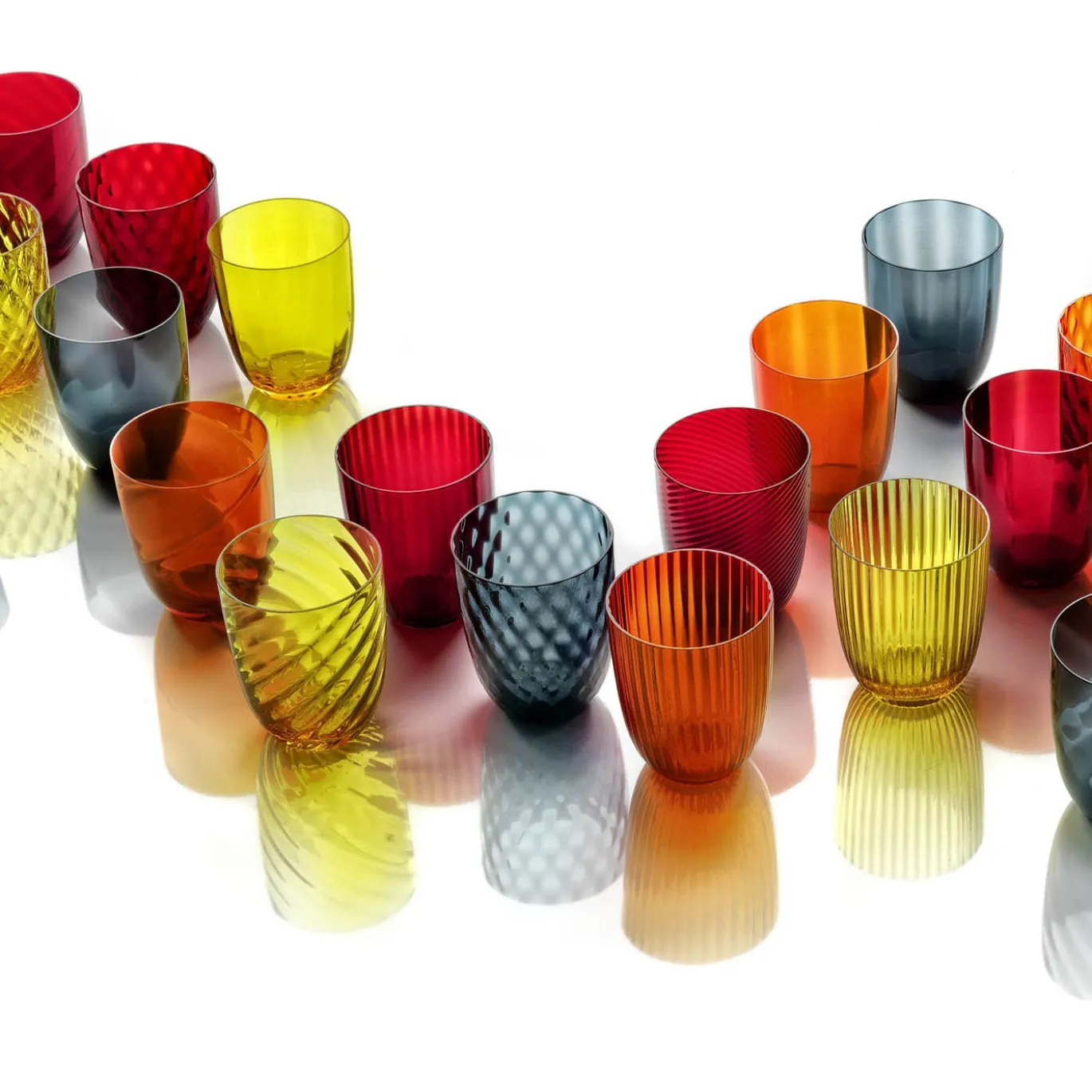 Idra Set di 6 bicchieri rossi assortiti