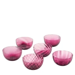 Idra Set di 6 ciotole assortite rosso rubino
