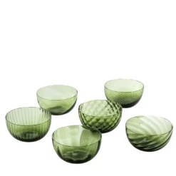 Idra Soraya Verde Set di 6 ciotole assortite