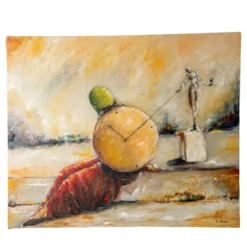Il Guerriero e Il Tempo Pittura ad olio policroma