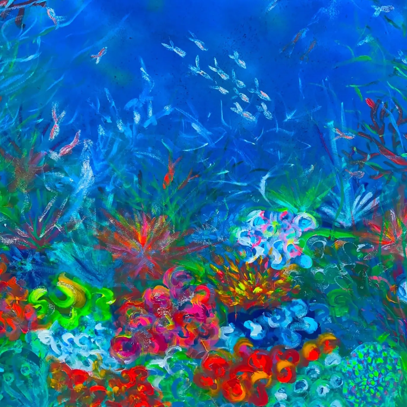 Il mio giardino sottomarino Pittura acrilica