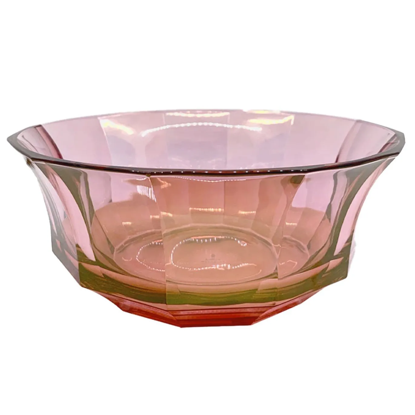 Insalatiera di cristallo sfaccettato rosa-viola