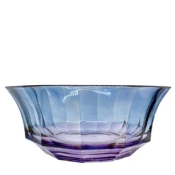 Insalatiera di cristallo sfaccettato viola-blu