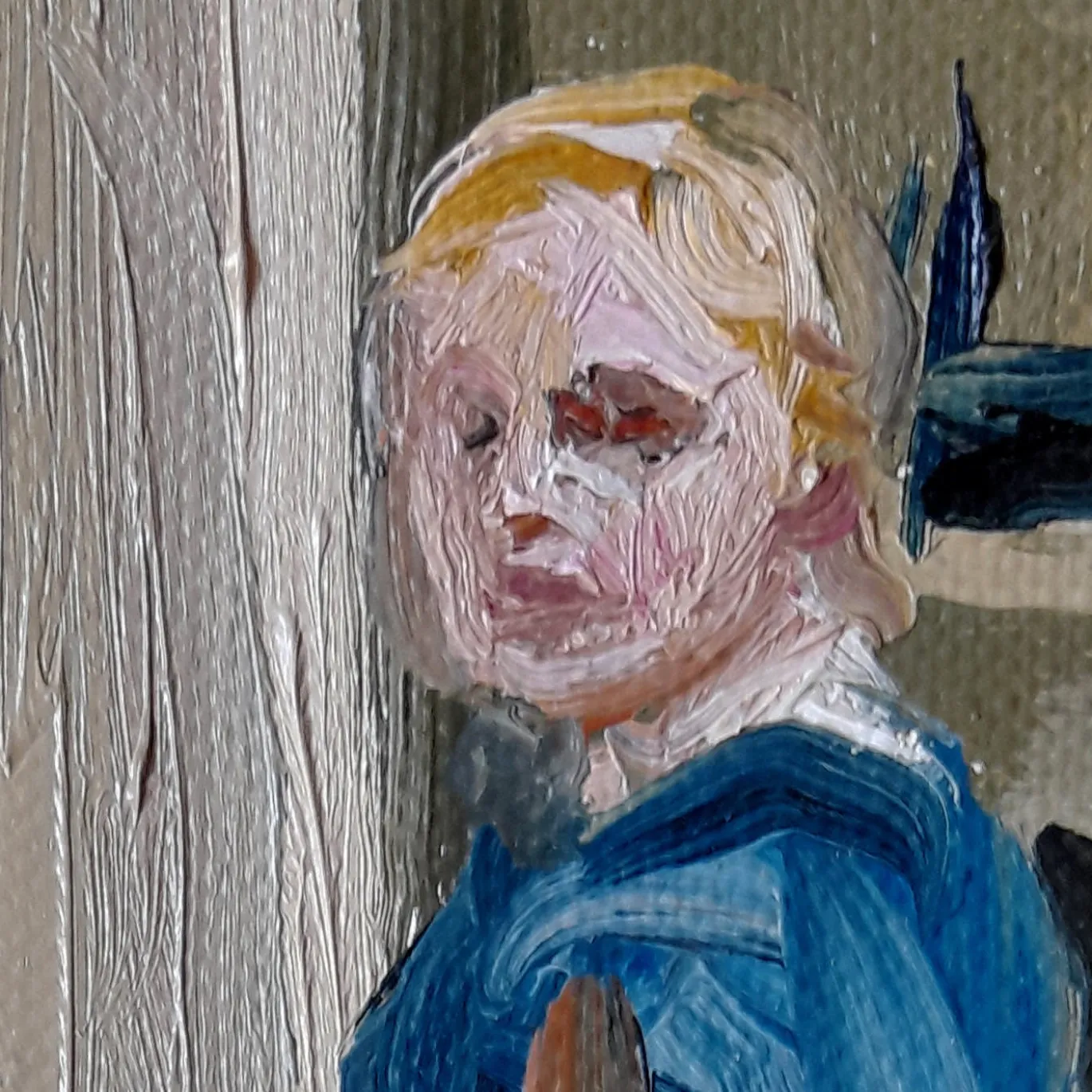 Interno con scala Pittura ad olio su tela