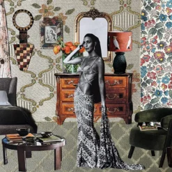 Interno Giorno con Cher Collage con materiali di riciclo