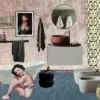 Interno Giorno con Liz Taylor Collage con materiali riciclati