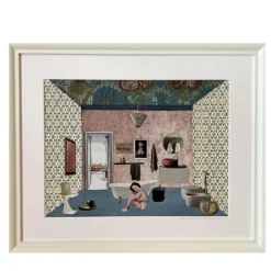 Interno Giorno con Liz Taylor Collage con materiali riciclati