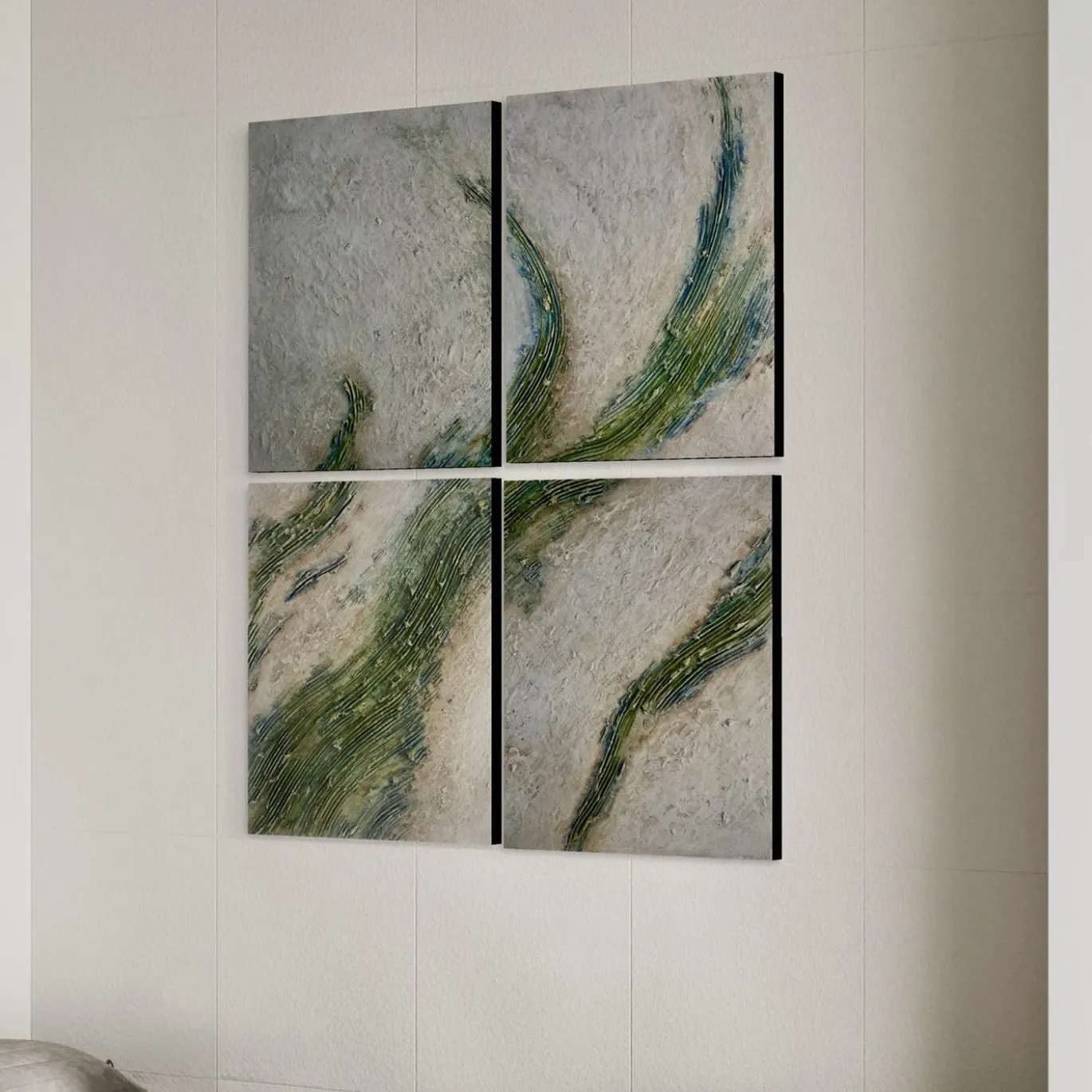 Jade Layers Opera d'Arte Astratta in Resina