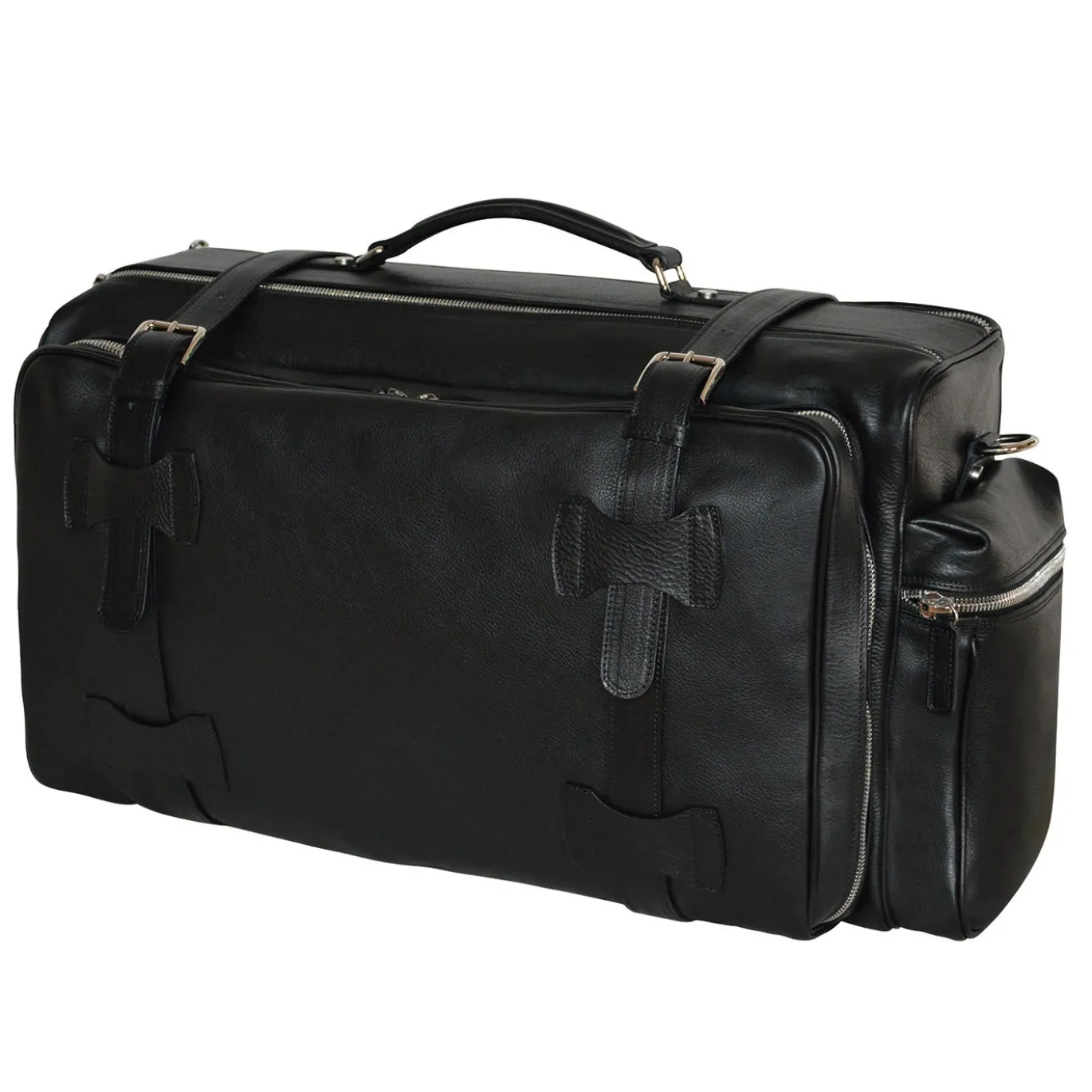 Jones Weekender in pelle nera