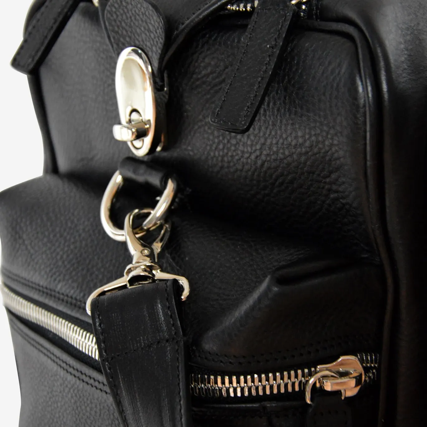 Jones Weekender in pelle nera