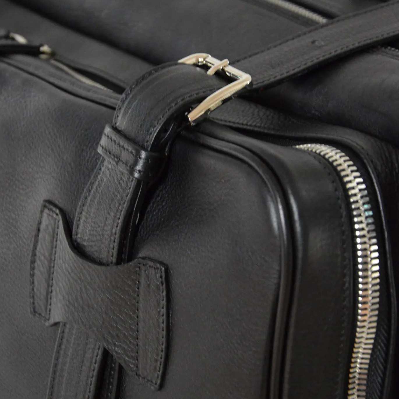 Jones Weekender in pelle nera