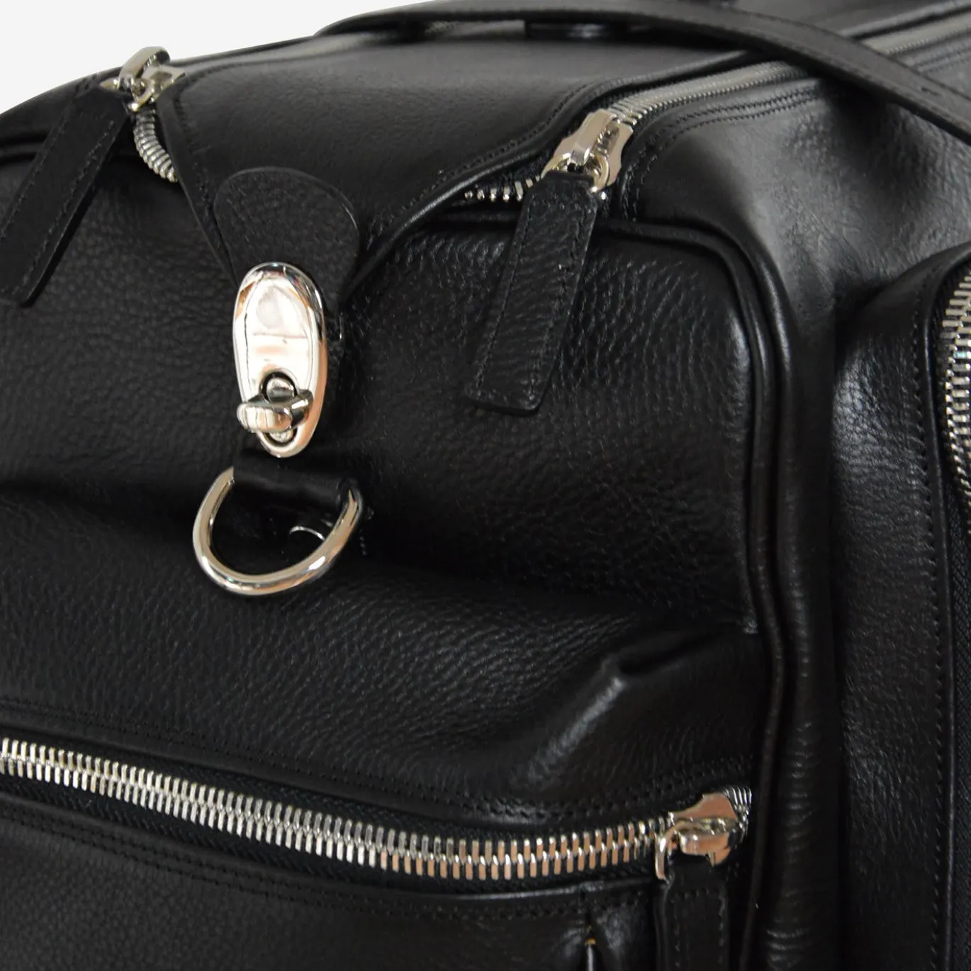 Jones Weekender in pelle nera