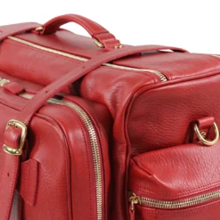 Jones Weekender in pelle rossa