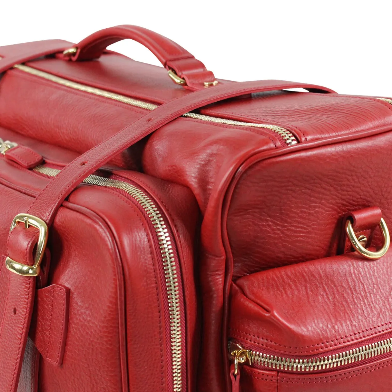 Jones Weekender in pelle rossa