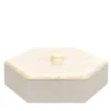 Kelly Scatola esagonale bassa crema con coperchio