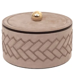 Kelly scatola media cilindrica taupe con coperchio