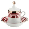 Labirinto Scarlatto Set di 2 tazze da caffè espresso con coperchio e piattino
