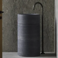 Lavabo autoportante Cilindro in marmo Blu Belgio