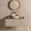 Lavabo da piano in marmo beige rotondo Sartoriale