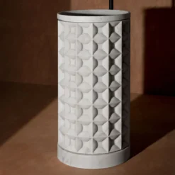 Lavabo in marmo Bianco del Re a colonna cilindrica Dawn