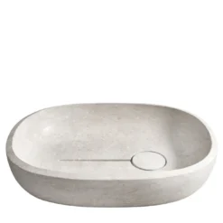 Lavabo ovale Dolina in pietra di Vicenza grigia