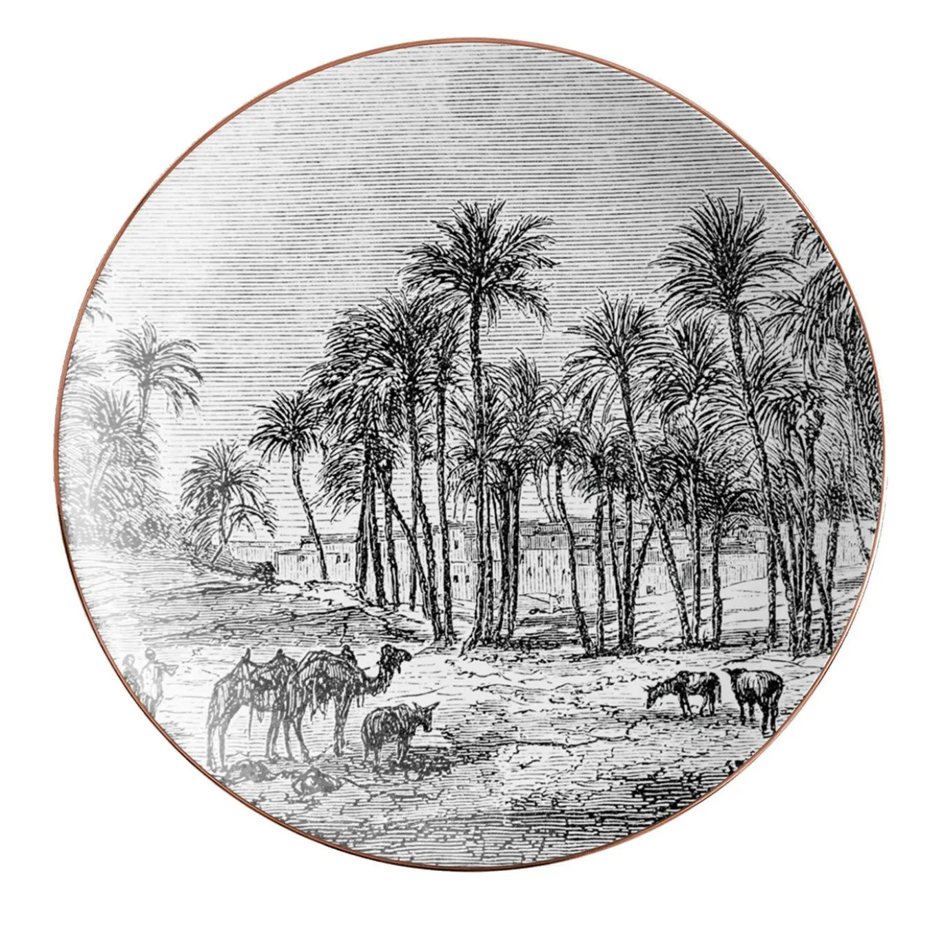 Lebanon Set di 2 piatti da pane in porcellana con paesaggio #6