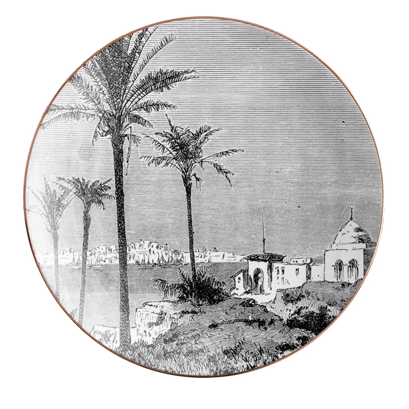 Lebanon Set di 2 piatti da pane in porcellana con paesaggio #3