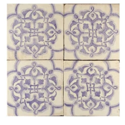 Lilla Saponaria Set di 4 piastrelle #8