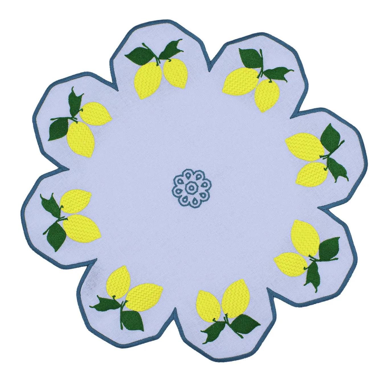 Limoni Multicolor Set di 2 tovagliette a forma di fiore del servizio Azure