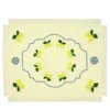 Limoni Set di 2 tovagliette ricamate con frange gialle