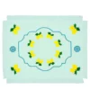 Limoni Set di 2 tovagliette ricamate con frange verde pastello