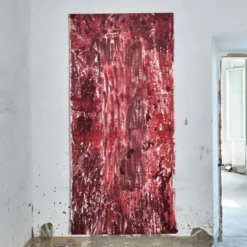 Lino Dipinto a Mano Deserto Rosso
