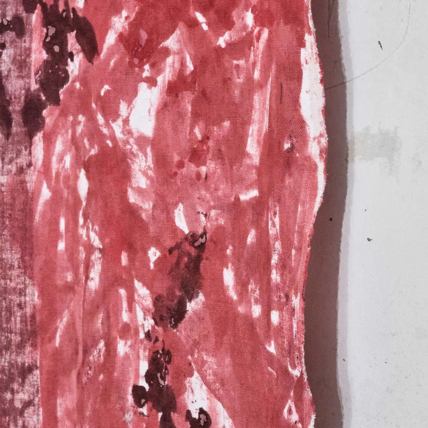 Lino Dipinto a Mano Deserto Rosso