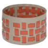 Lisbona 9 Cestino rotondo arancione e beige