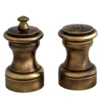 Macinapepe e saliera in ottone placcato in bronzo spazzolato