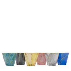 Marmo Set di 6 bicchieri multicolore con oro