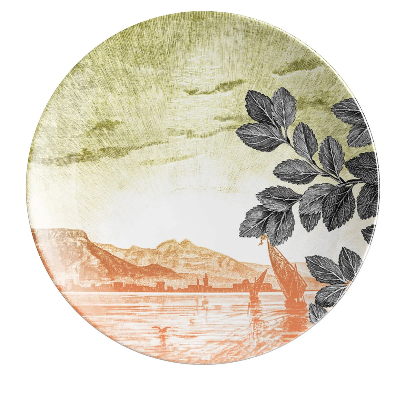 Mediterraneo Set di 2 Piatti da pane in porcellana con paesaggio #3