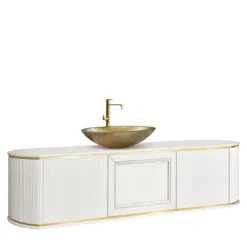 Mobile da Bagno Bianco con 2 Ante e 1 Cassetto