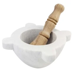 Mortaio di marmo con pestello di legno