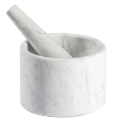 Mortaio e pestello in marmo di Carrara Ellipse