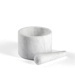 Mortaio e pestello in marmo di Carrara Ellipse