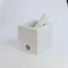 Mortaio e Pestello Rounded Cube in Marmo Bianco