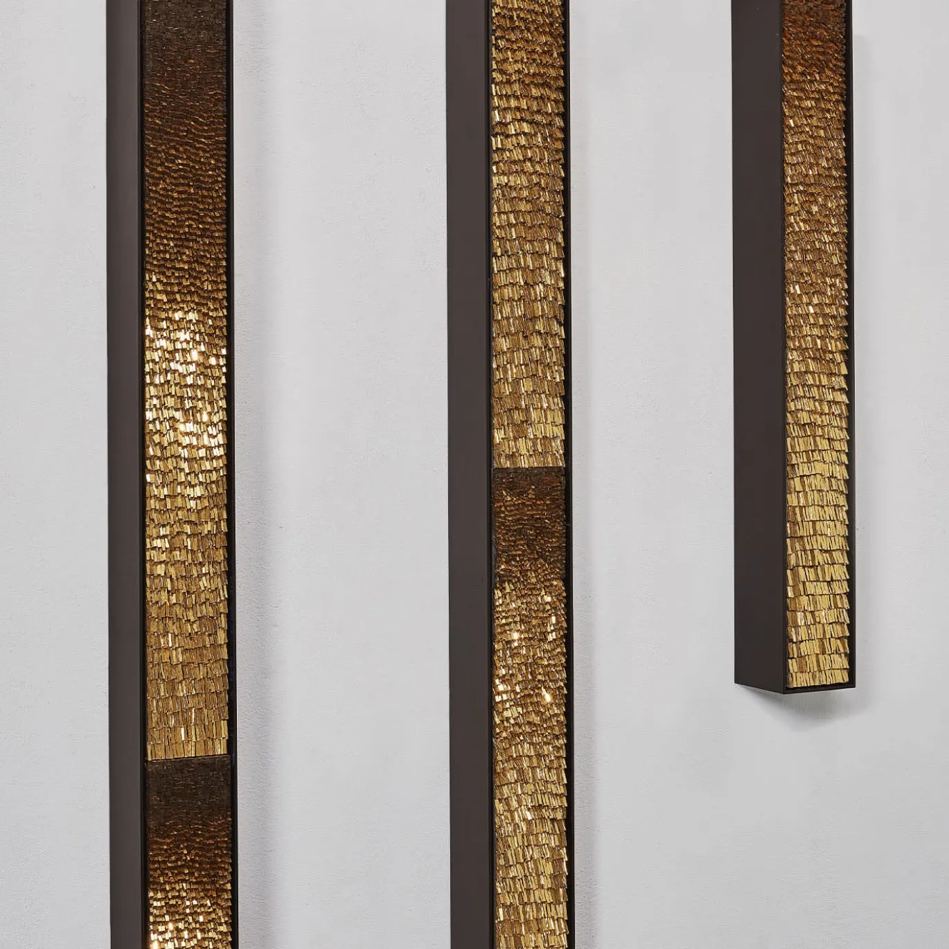 Movimento N221 N222 N223 Set Di 3 Pannelli Decorativi In Vetro Oro