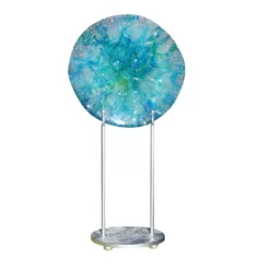 Nebula Luminosa scultura in vetro blu fluorescente