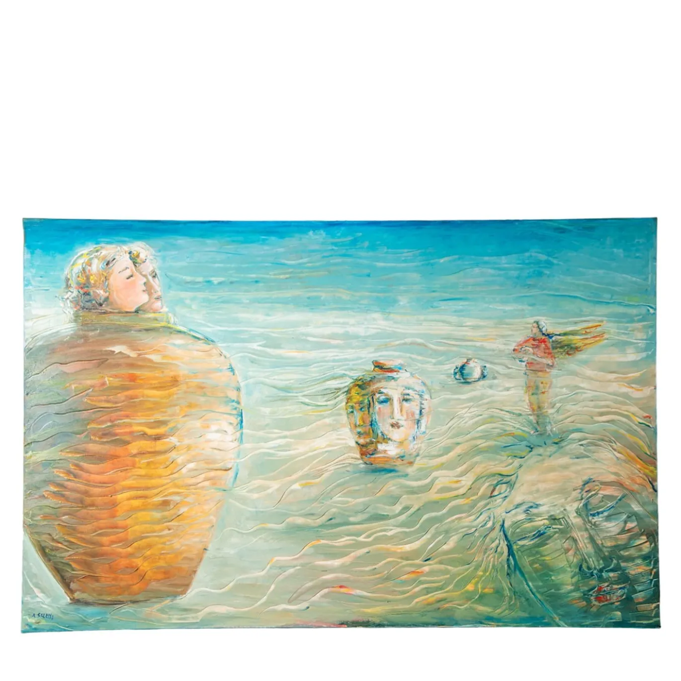 Noi Due Come Un Messaggio Pittura ad olio policroma