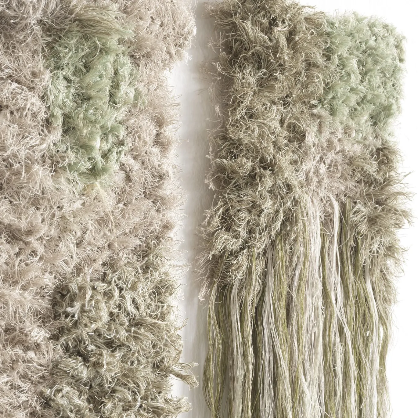 Noloom Surgis 005 Arazzo dittico Menta, muschio, lino, grigio chiaro
