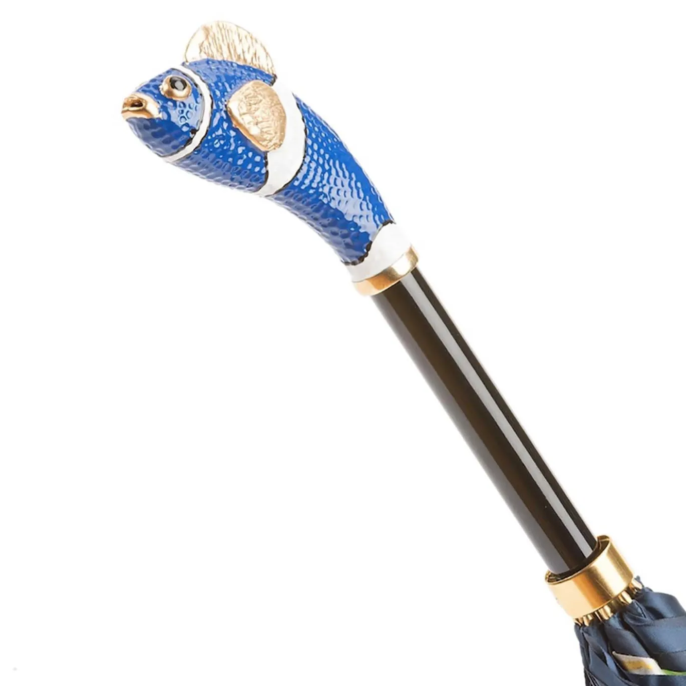 Ombrello blu con manico a forma di pesce Nemo