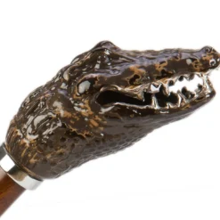 Ombrello camouflage con manico a forma di coccodrillo