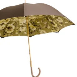 Ombrello colore khaki con fiori e glitter
